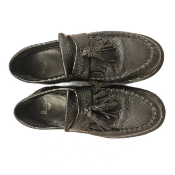 Dr Martens Adrian Tassel Loafers Black Leather Slip On Shoes Size 6 Women - Picture 2 of 6